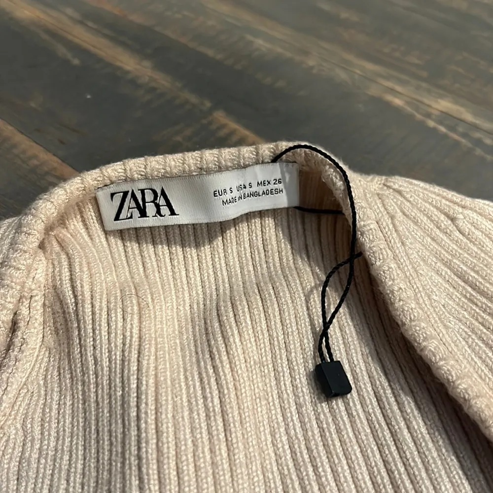 Zara Knit Bolero‎ Womens Creme Ribbed Arm Warmers Cropped - Image 3