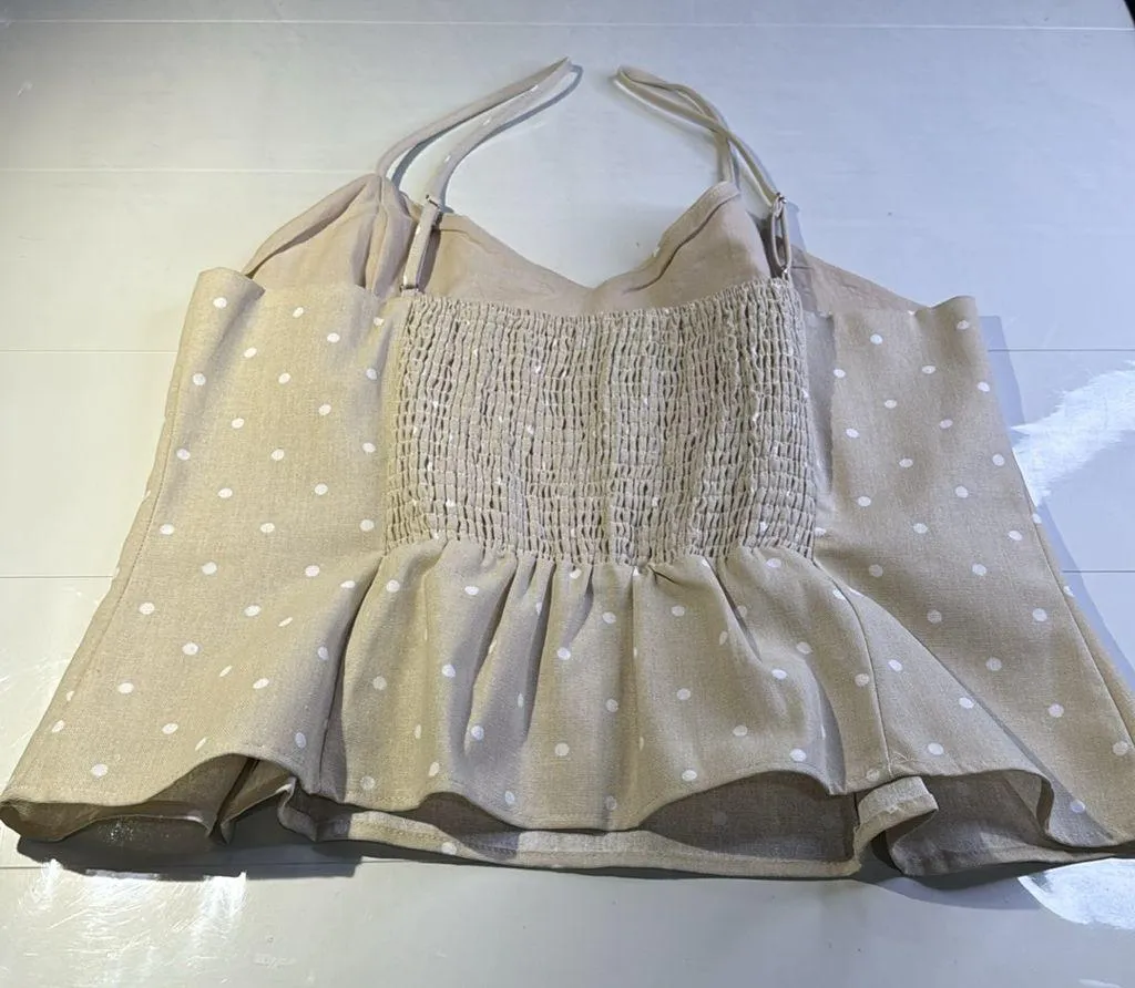 Gianni Bini Polka Dot Beige Women's Top - Image 2