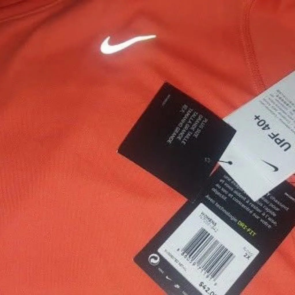 NIKE MILER Womens PLUS SIZE RUNNING Shirt Orange 747056-842 SIZE 2X NWT $42.00 - Image 10