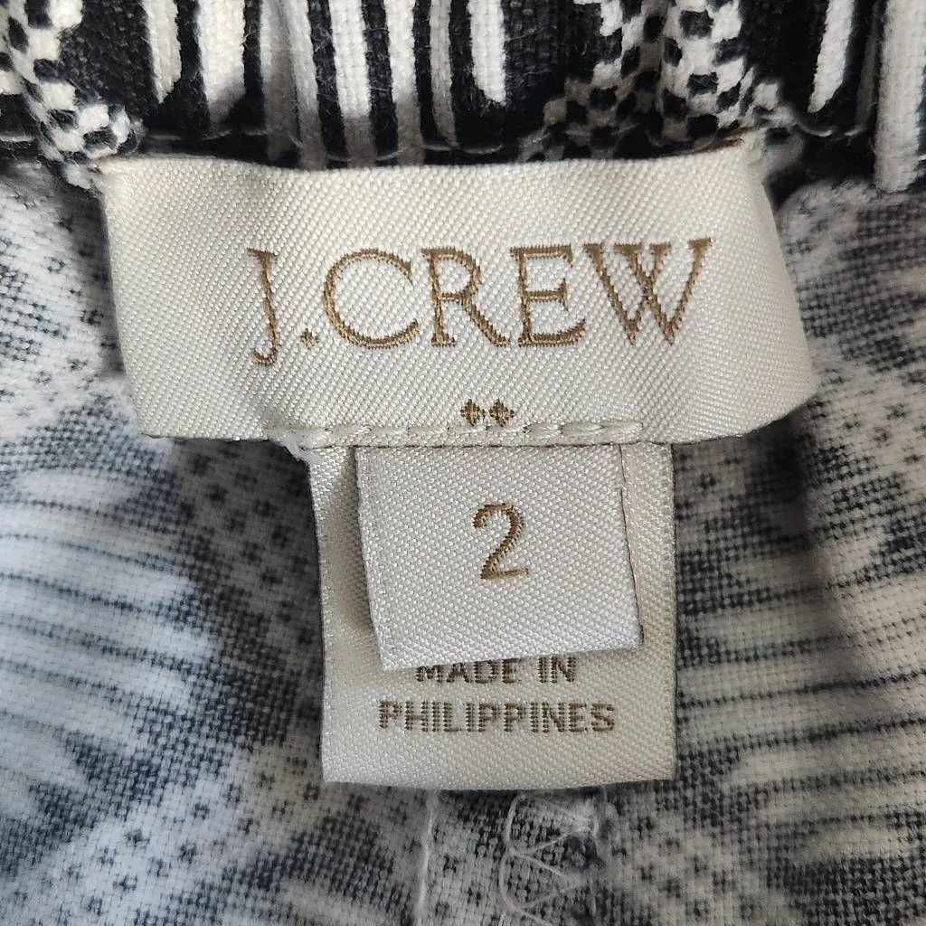 J. Crew Black and White Diamond Print Shorts Size 2 j crew Linen Shorts - Image 5