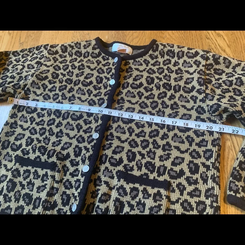 Vintage Tally Ho Leopard button up cardigan Size M Size M - Image 11