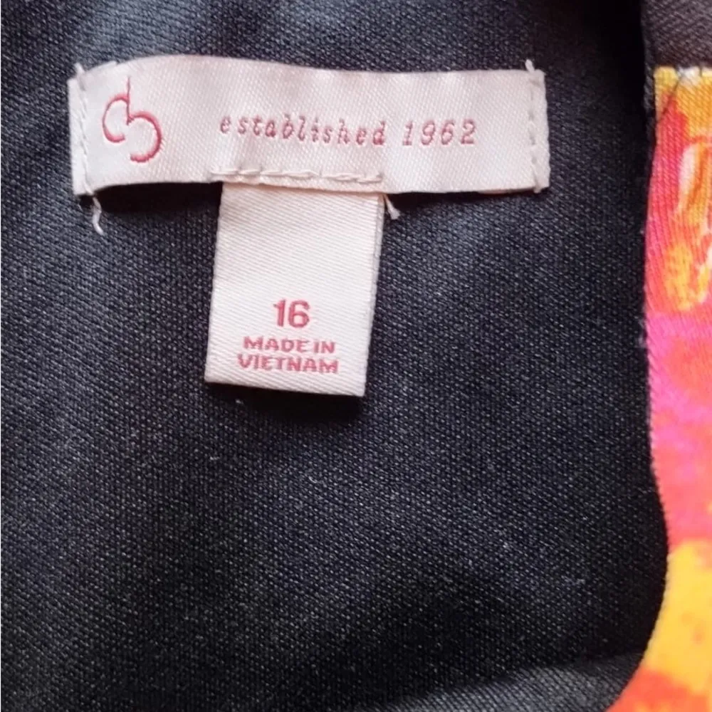 CB ESTABLISHED 1962 multicolor  Floral Sleeveless Stretch Knit Dress 16 - Image 3