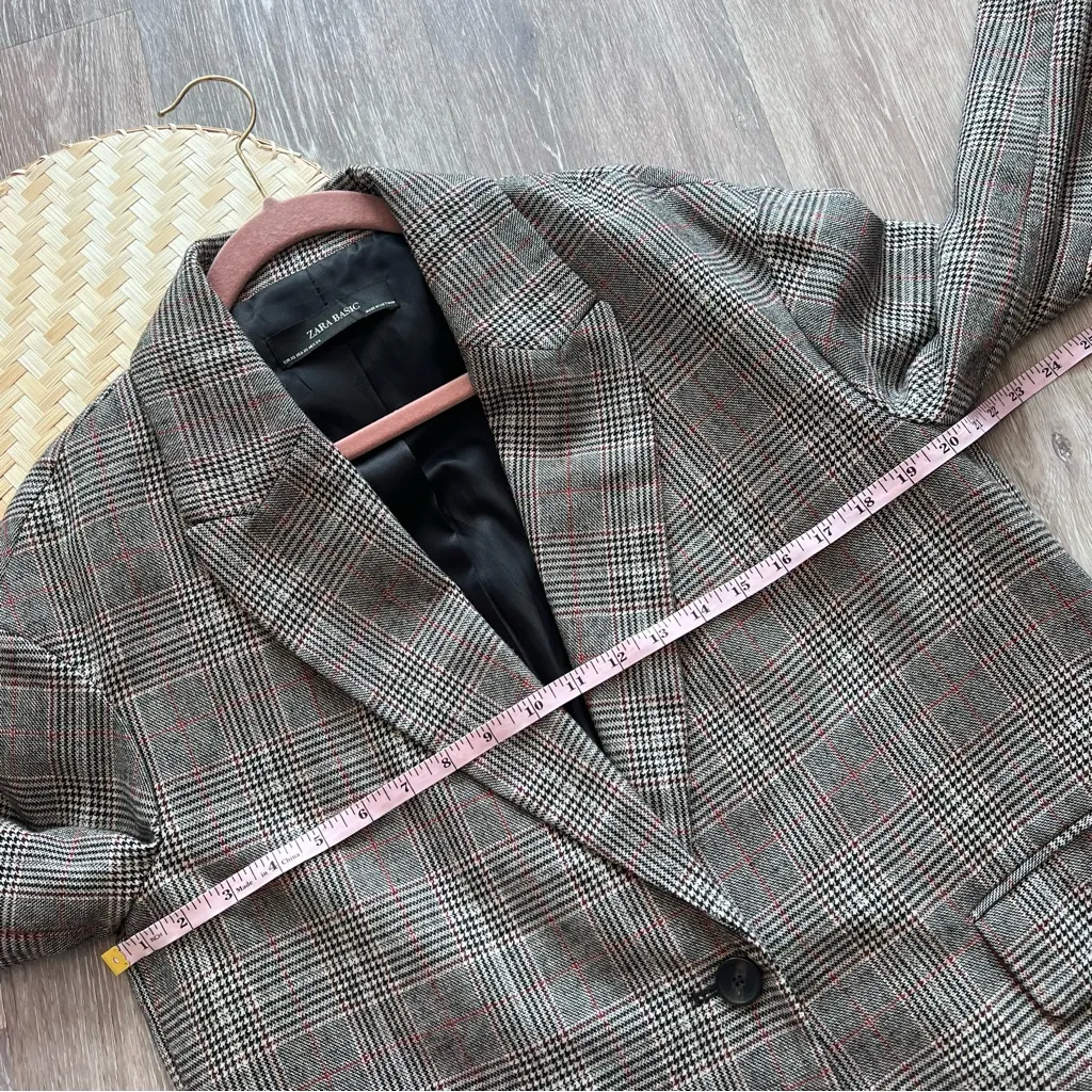 Zara wool oversized blazer‎ coat plaid - Image 4