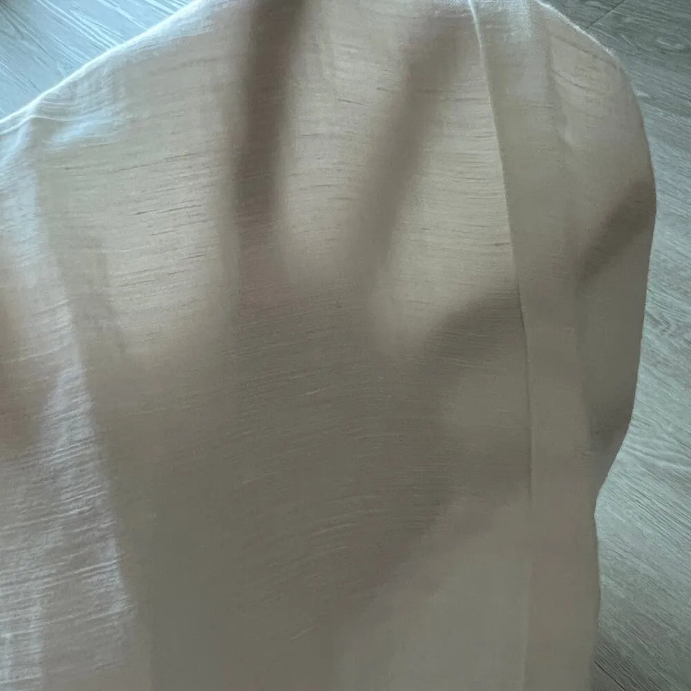 Madewell Mid-Rise Straight Pants Linen Blend Womens Size 00 White See Through - Image 11