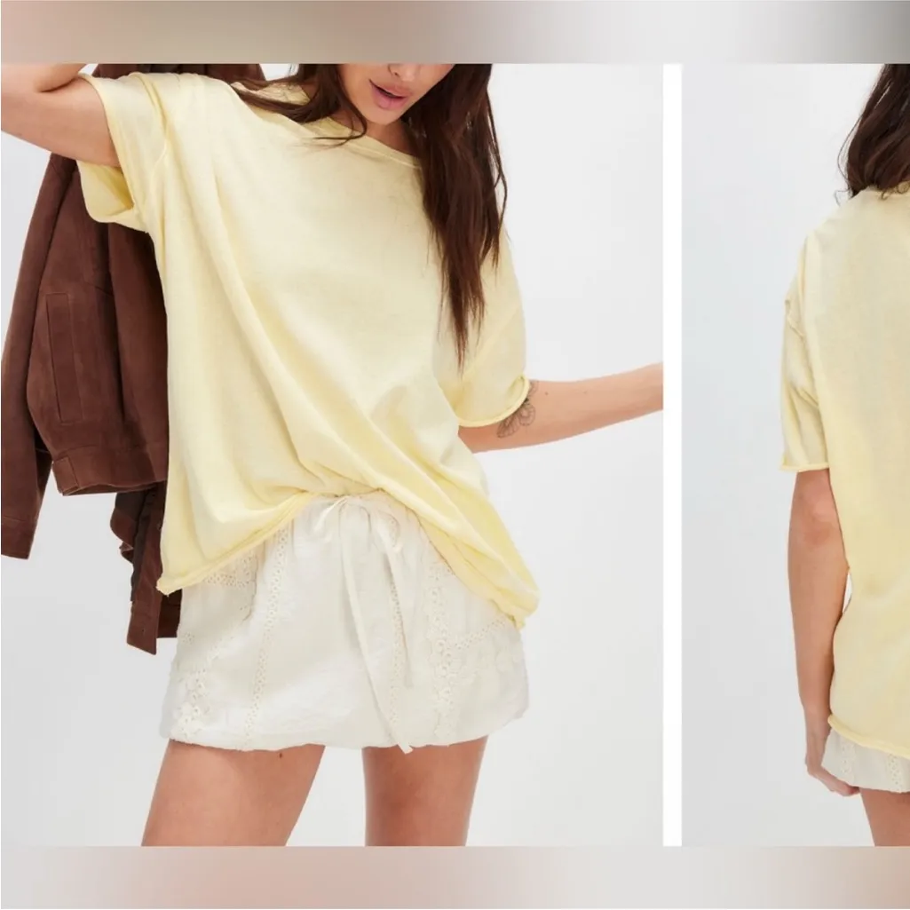 NWT Free People We the Free Nina Tee - double butter yellow - XS *IR- mistagged* - Image 2