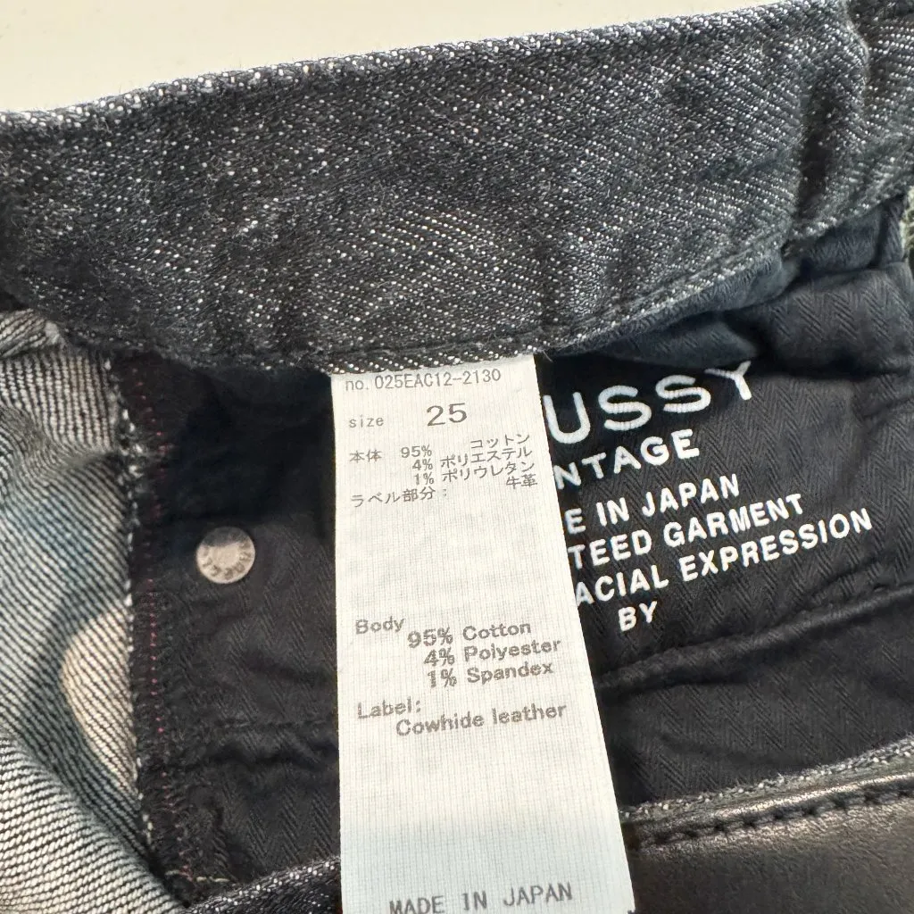 Moussy Denim Diana Distressed Raw Hem Skinny Leg Jeans Faded Black Japan Size 25 - Image 7