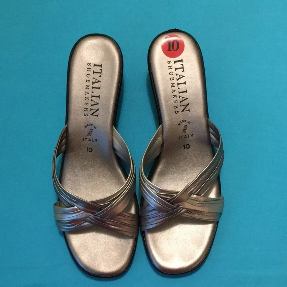 Champagne Wedge Sandals size 10 NWOT - Image 2