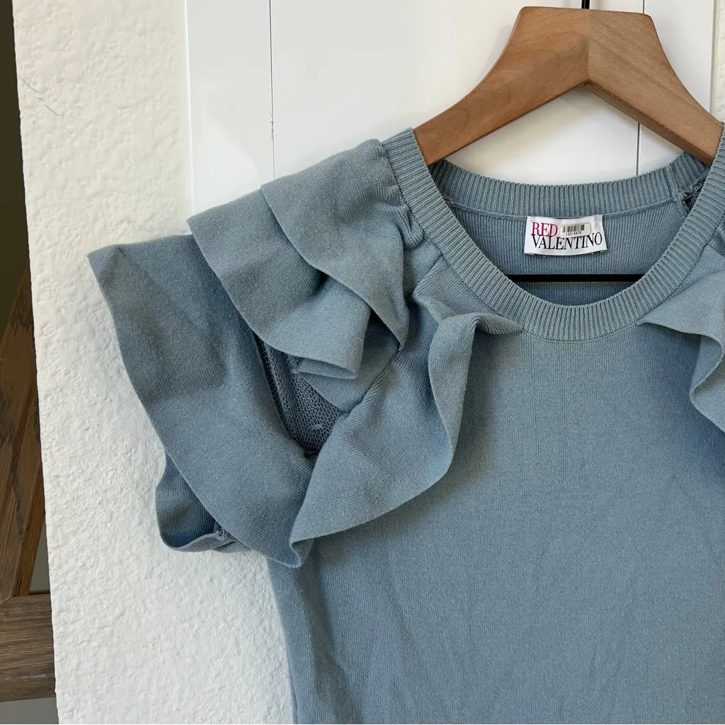 RED Valentino Abito Maglia Mini Dress in Blue - Image 4