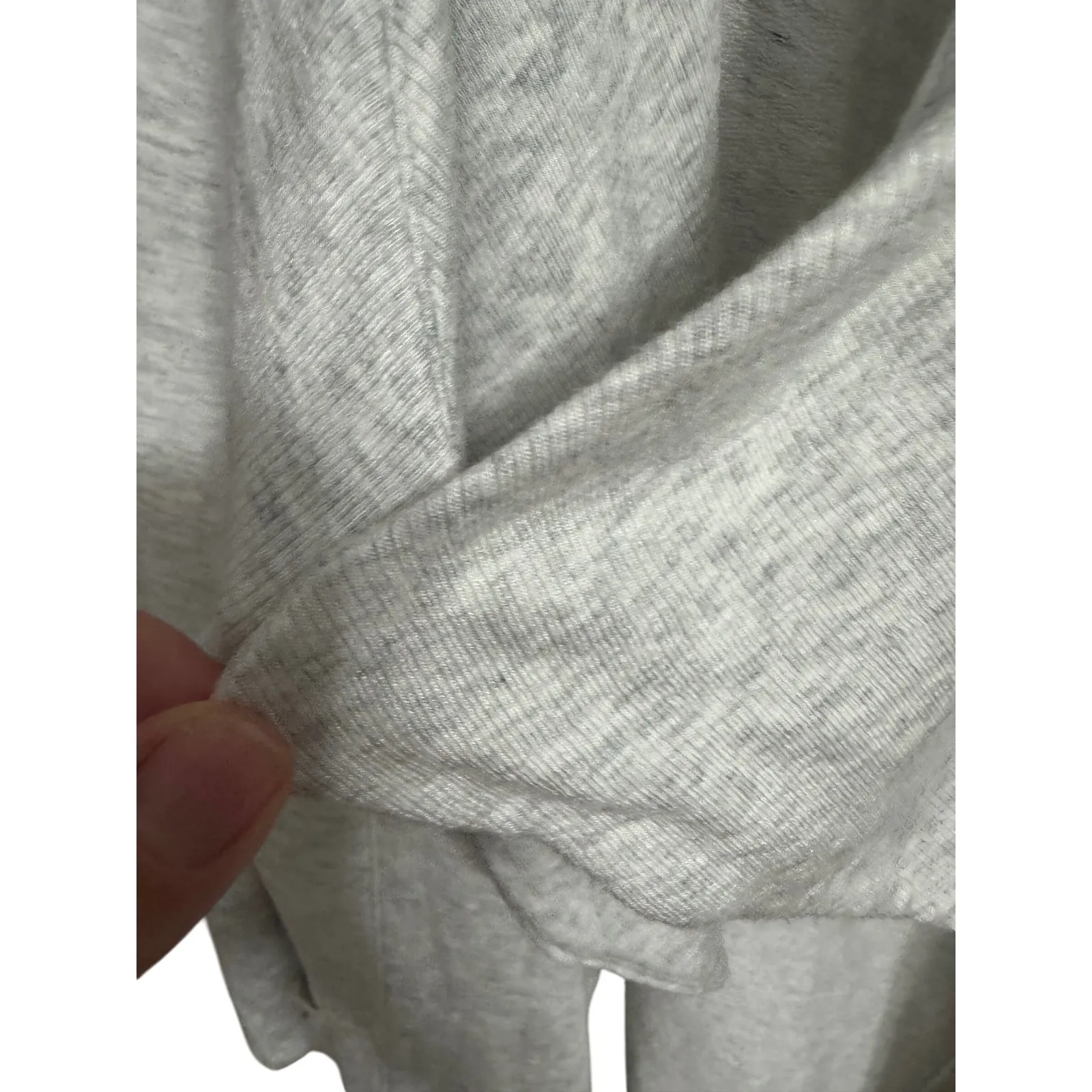 Athleta Cardigan Large Gray Heather Wrap Open Front Modal Thumb Hole Pockets - Image 4