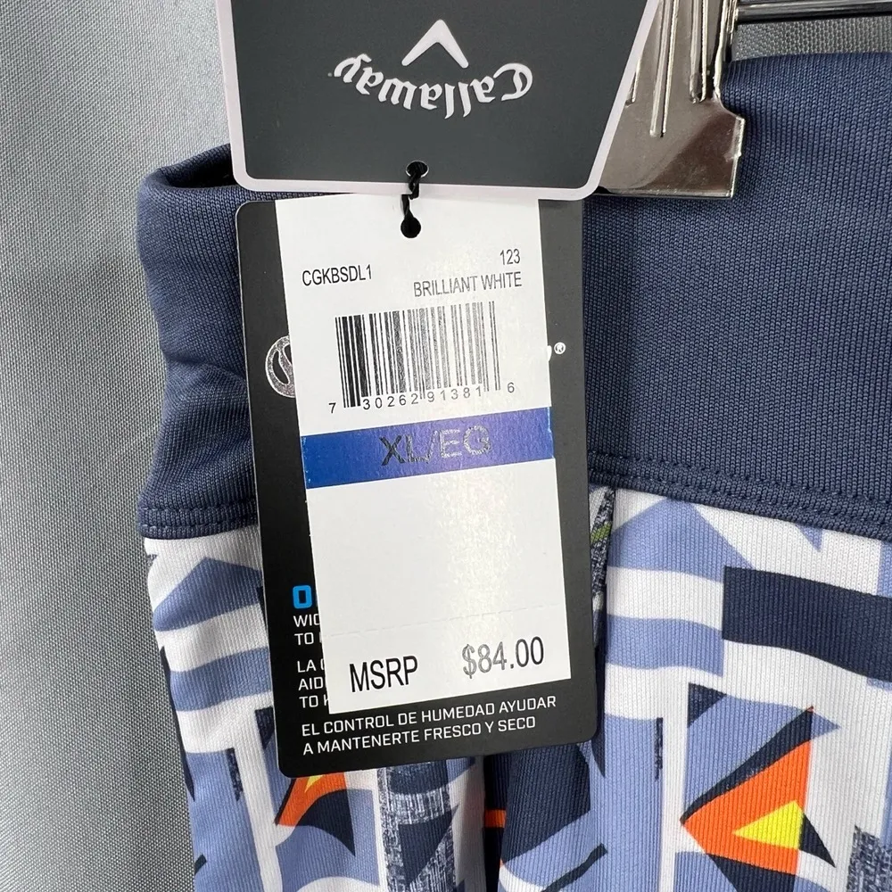 Callaway Golf Skirt Blue White Geometric Print Sporty Active Extra Large New - Image 5