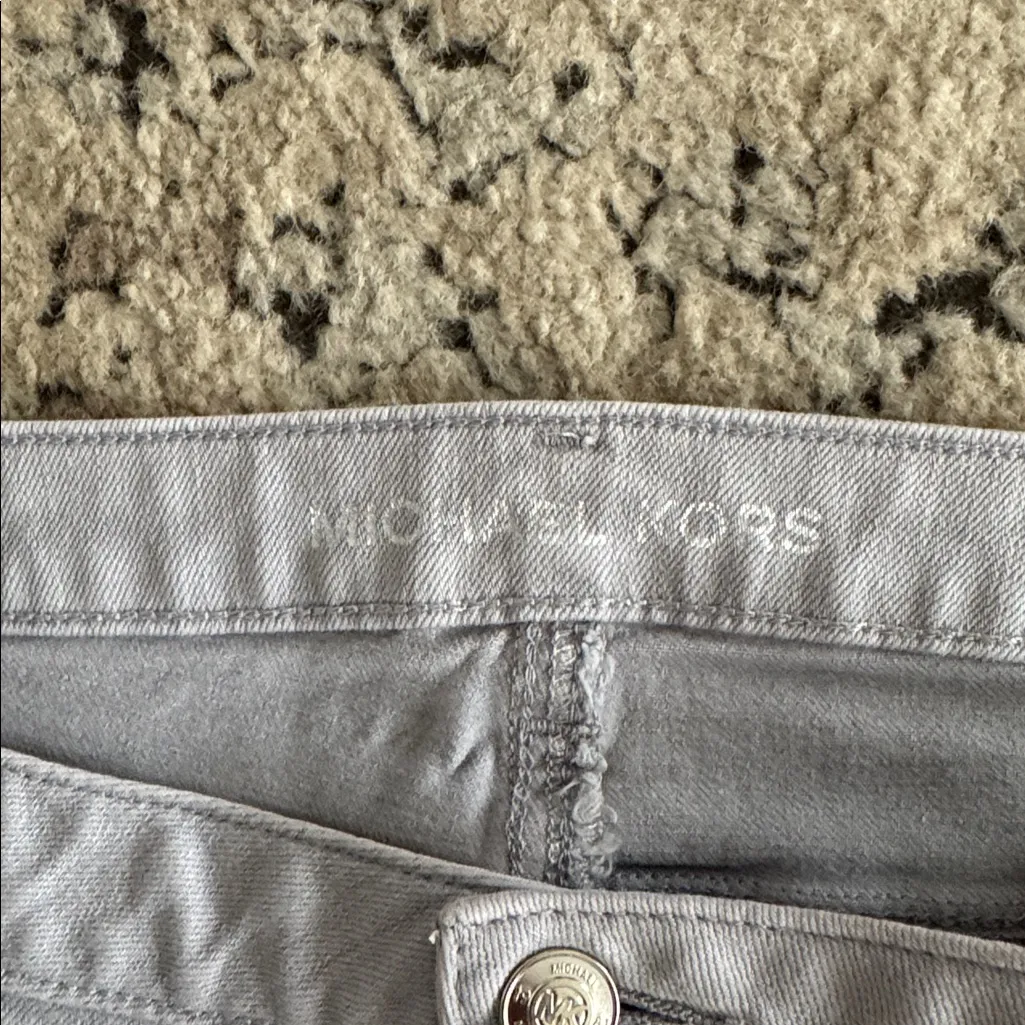 Michael Kors Women's Grey Nickel Crop Denim Jeans Plus Size 14 - Image 3
