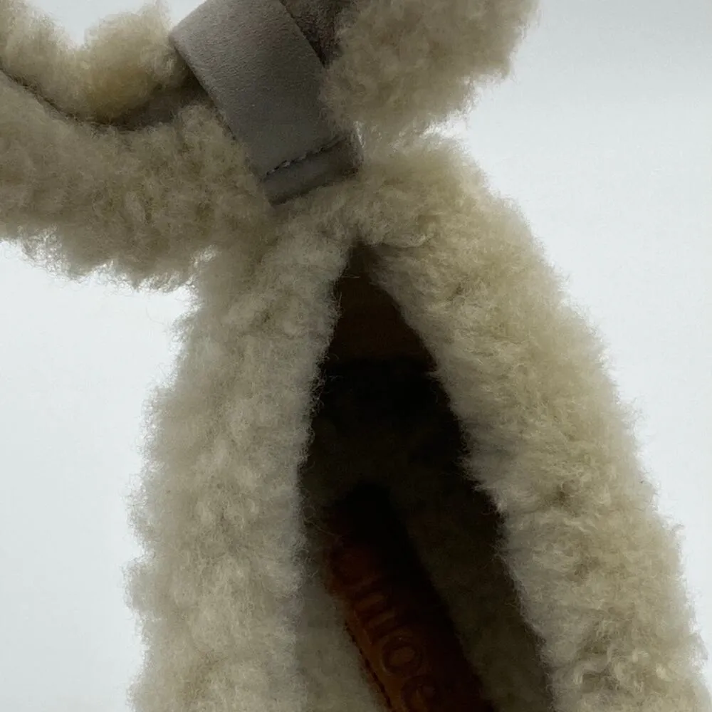 Chloe Womens Ethereal Pump Shearling-Trimmed Suede Pumps Ankle Strap Size 5.5 - Image 7