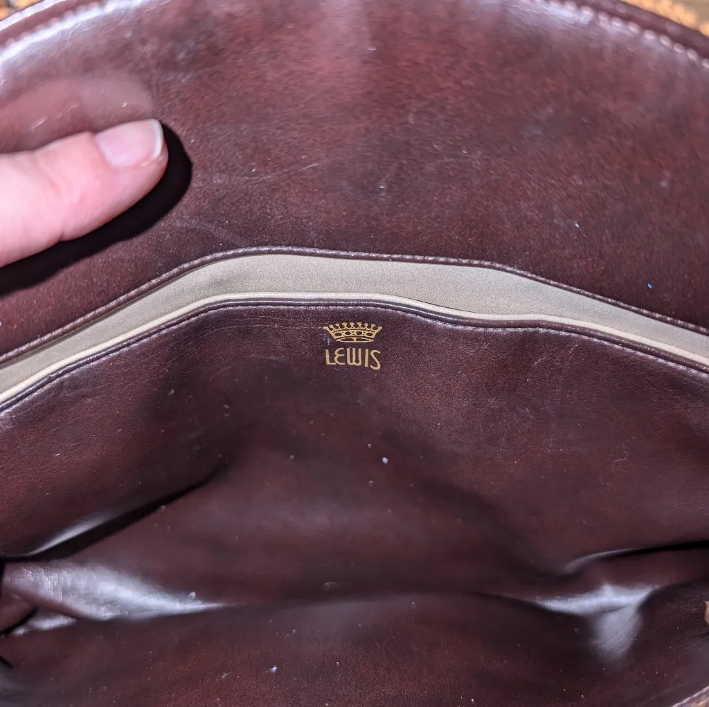 Vintage Crown Lewis Tapestry Shoulder Bag Brown/Tan Brown - Image 7