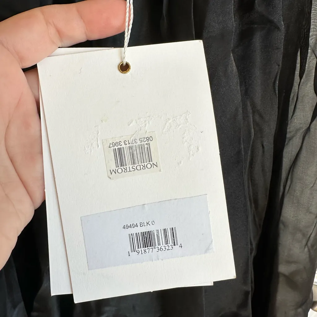 Mac Duggal  Sleeveless Chiffon A-Line Tea Length Cocktail Dress Plunge Neck 0NWT - Image 4