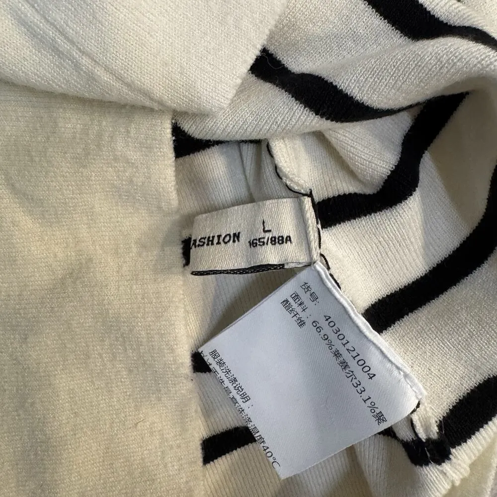 Eternal Fashion Women's Cropped Striped Vest Top Size L EUC White Size L - Image 9