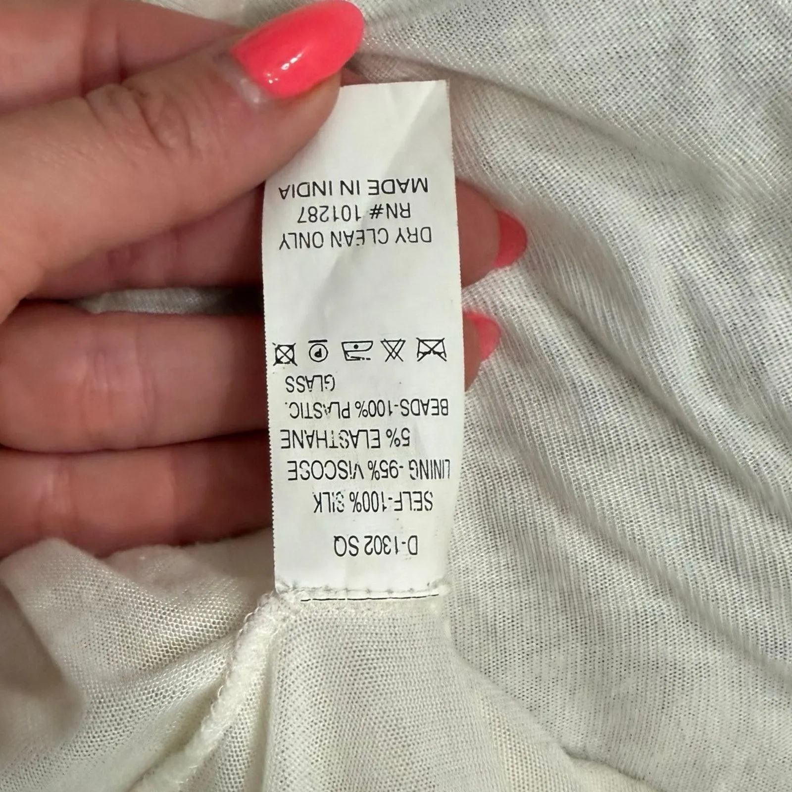 Alexia Admor Ivory Beaded Sequin Dolman Short Sleeve Silk Mini Dress size S / M - Image 4