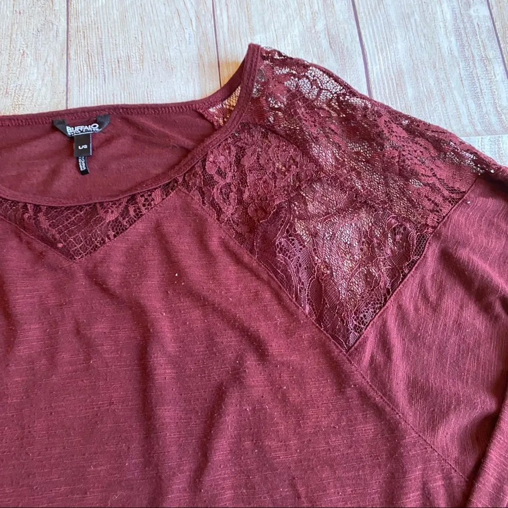 Buffalo Large Shirt Lace Maroon - Image 2