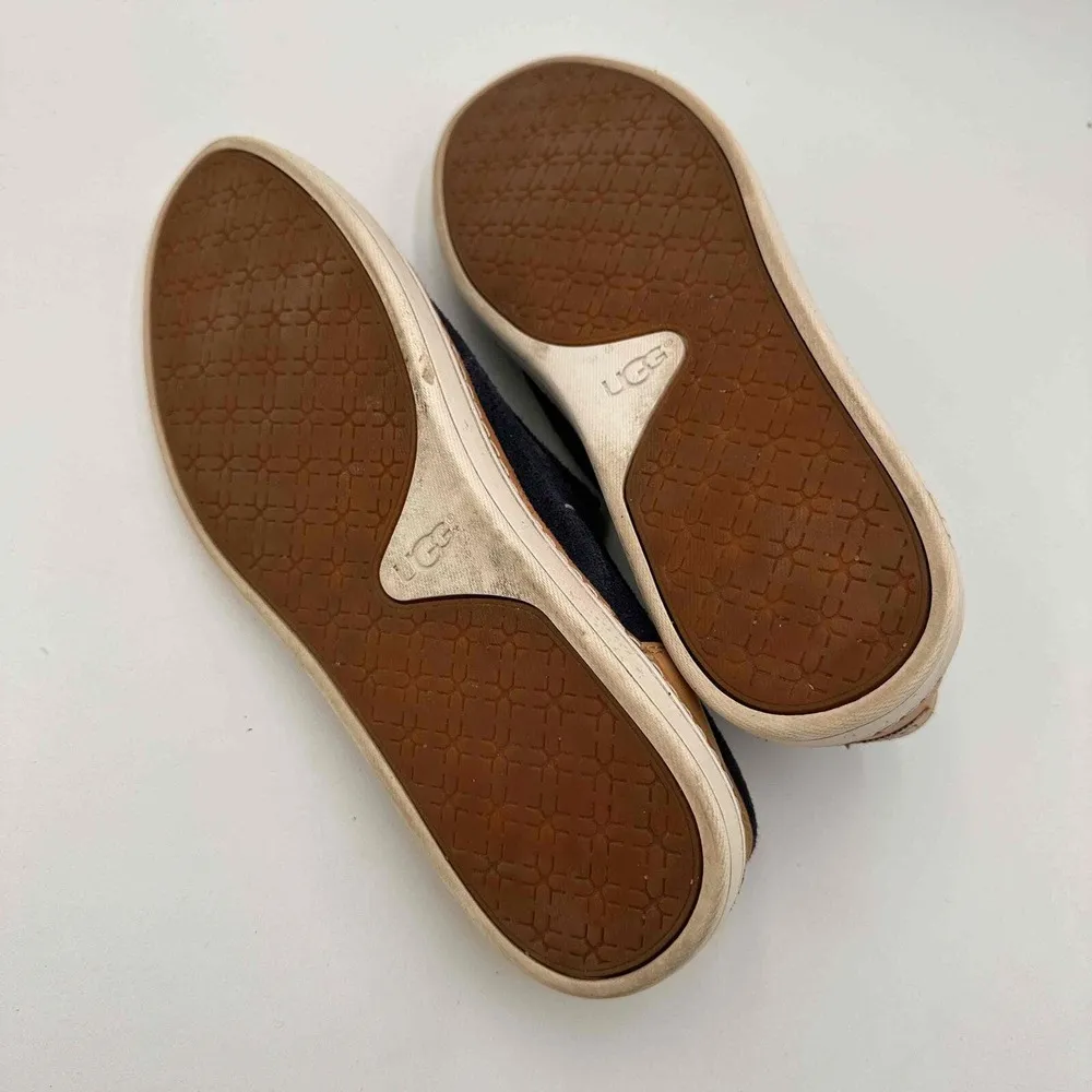 UGG Blue Suede Adley Perf Elastic Slip-On Shoes Size US 10 - Image 7