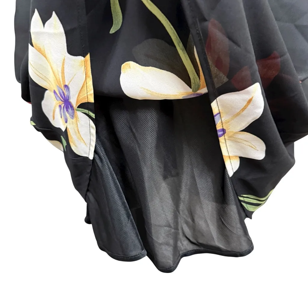 Vintage Jessica Howard Black Floral Short Sleeve Dress Size 12 - Image 4