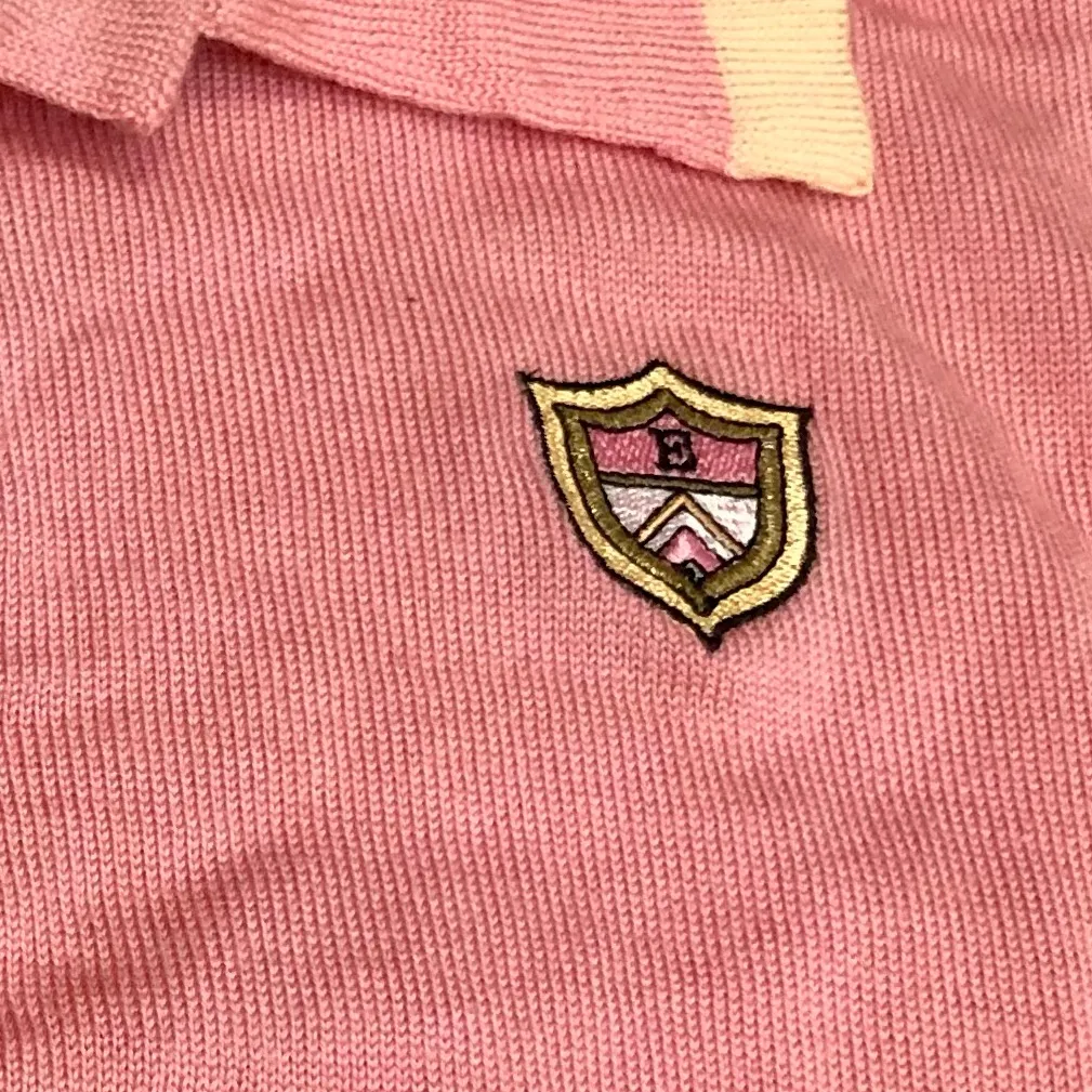 Vintage 80s 90s ESCADA Sweater Soft Merino Wool Polo Shirt Embroidered Preppy M Pink Size M - Image 4