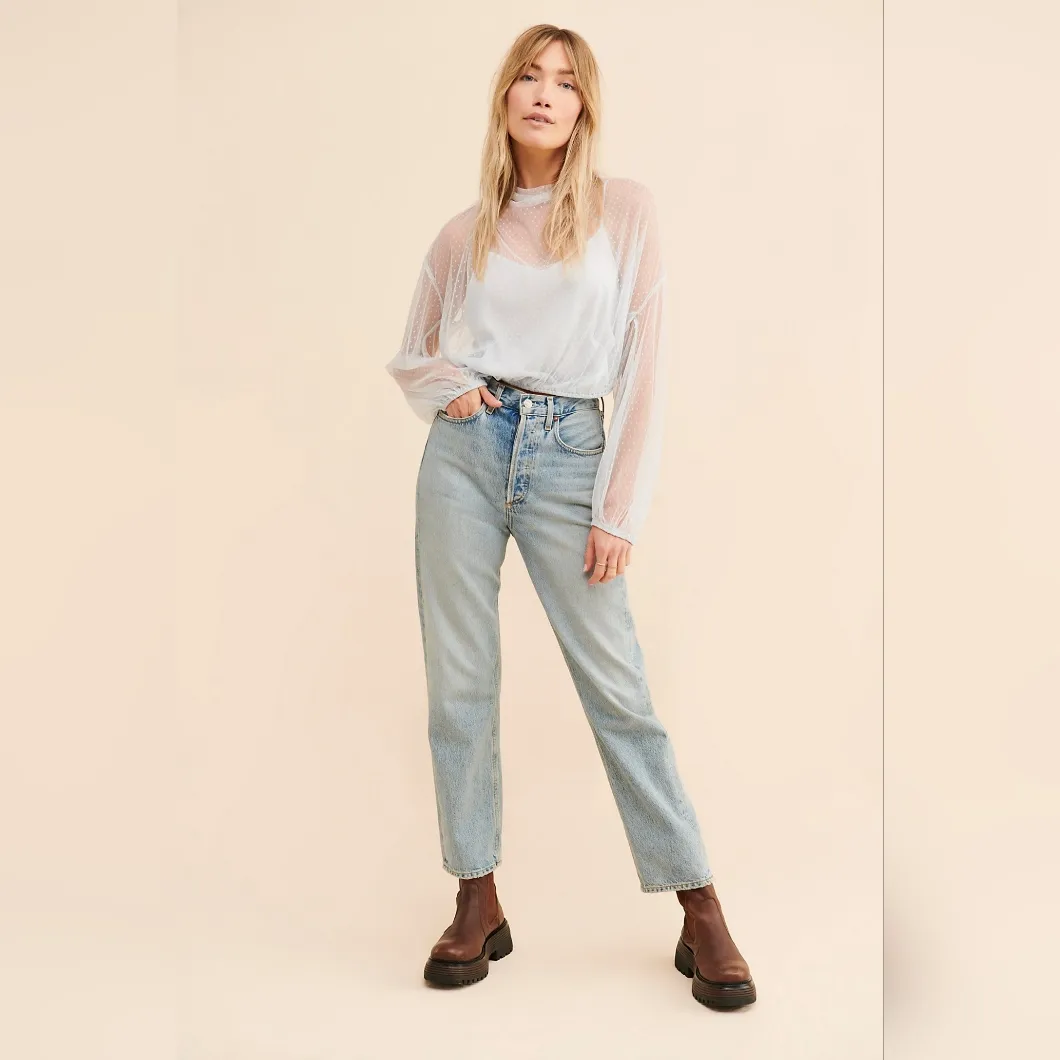 Free People Ellie Mesh Top Size S - Image 3