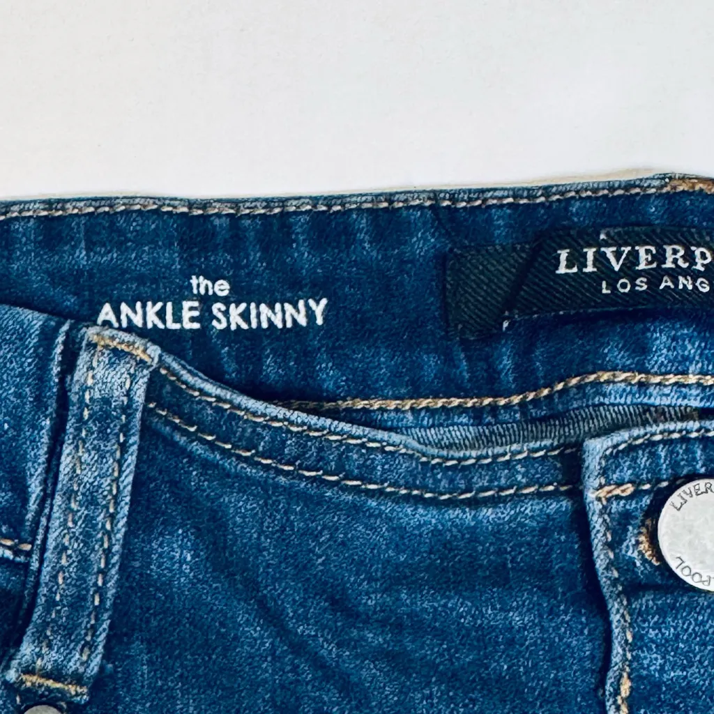 Liverpool Pull On Ankle Skinny Jeans City Casual Travel Stretchy Size 8 - Image 4