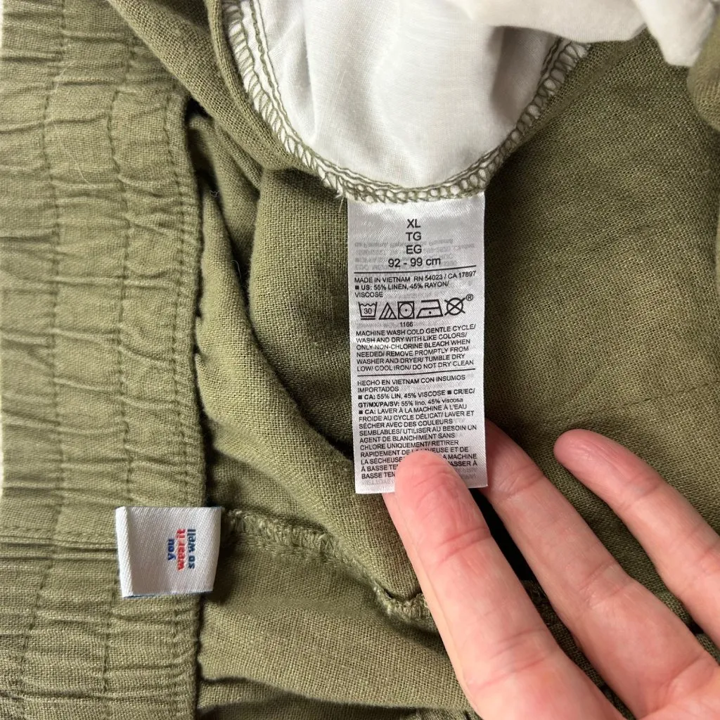 Old Navy Kombu Green Linen Blend High Rise Straight Leg Lounge Pant XL - Image 5