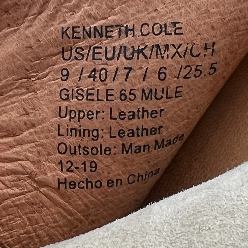 Gentle Souls by Kenneth Cole Gisele 65 Suede Mules Gray Leather - Image 6