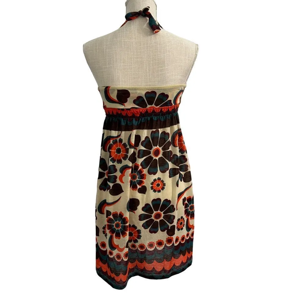 Vtg Y2K Twenty One Halter Dress Size S Floral Multicolor Sleeveless Boho Cottage - Image 2