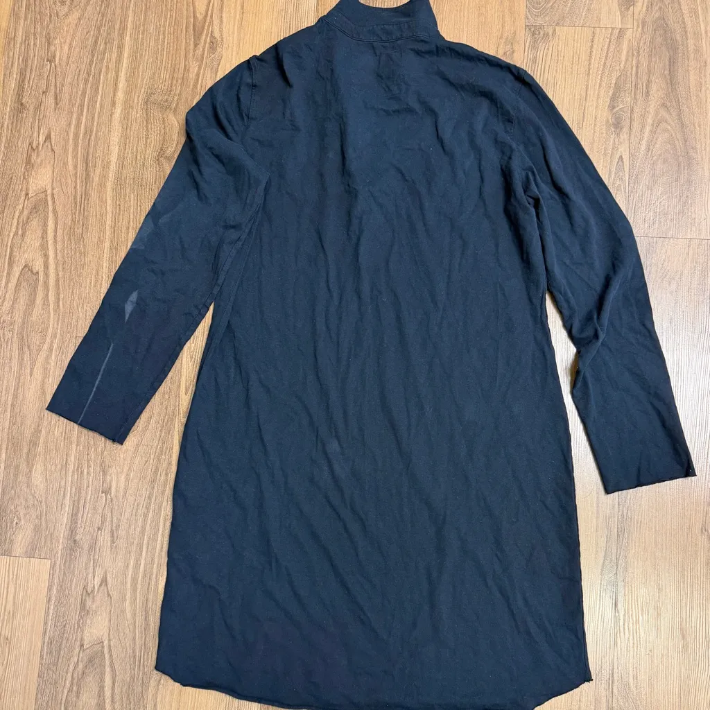 FRANK & EILEEN Nicole Popover Henley Mini Dress Black Shirtdress $188 Flaw - Image 3