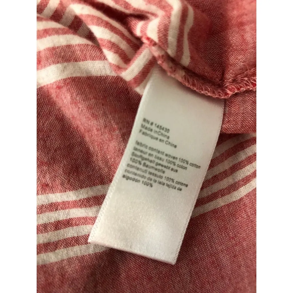 Lills Closet Boutique Medium Button Front Shirt Blouse‎ Long Sleeve Striped Red - Image 8