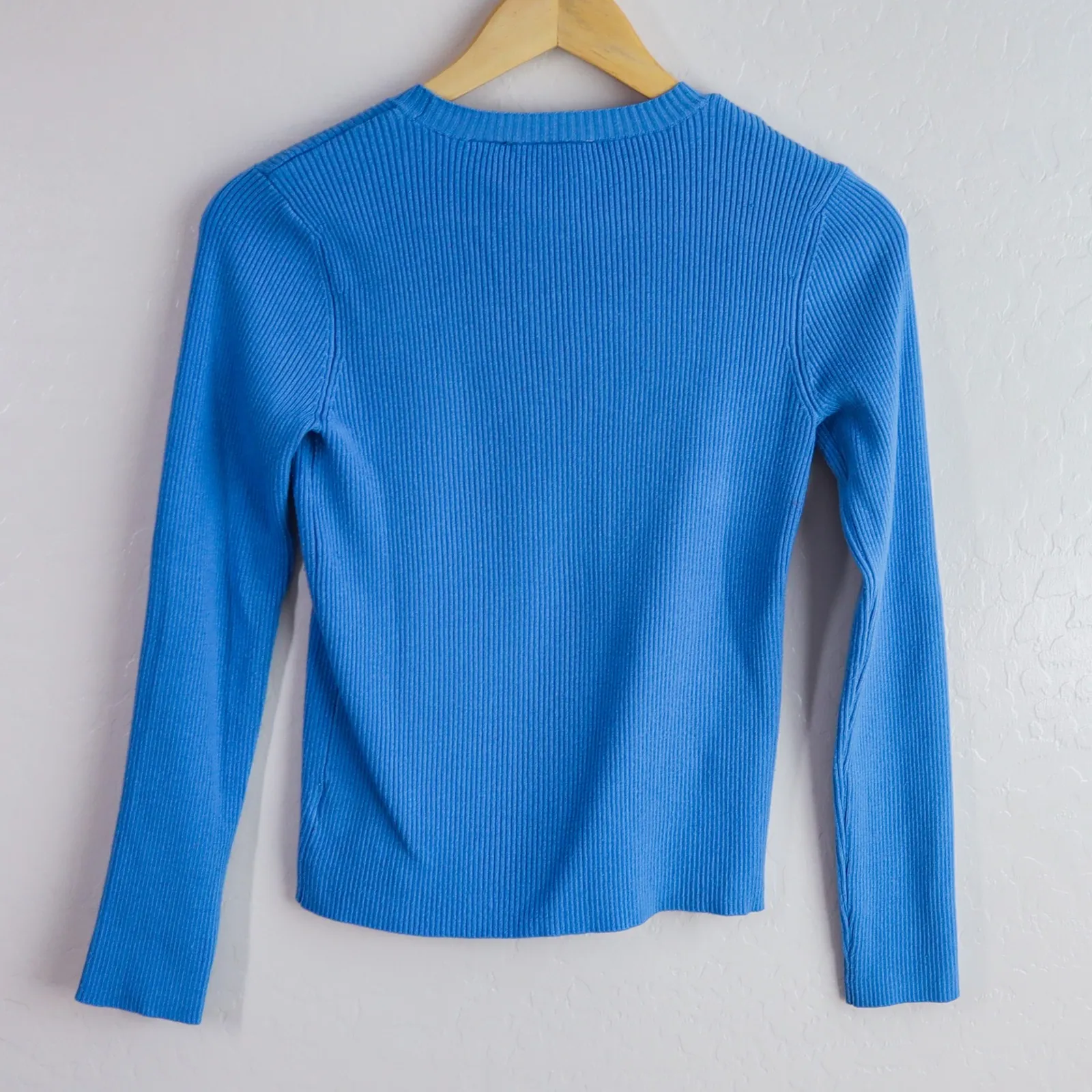 Polo Jeans Co Ralph Lauren Y2K Blue Ribbed Baby Tee Long Sleeve - Image 5