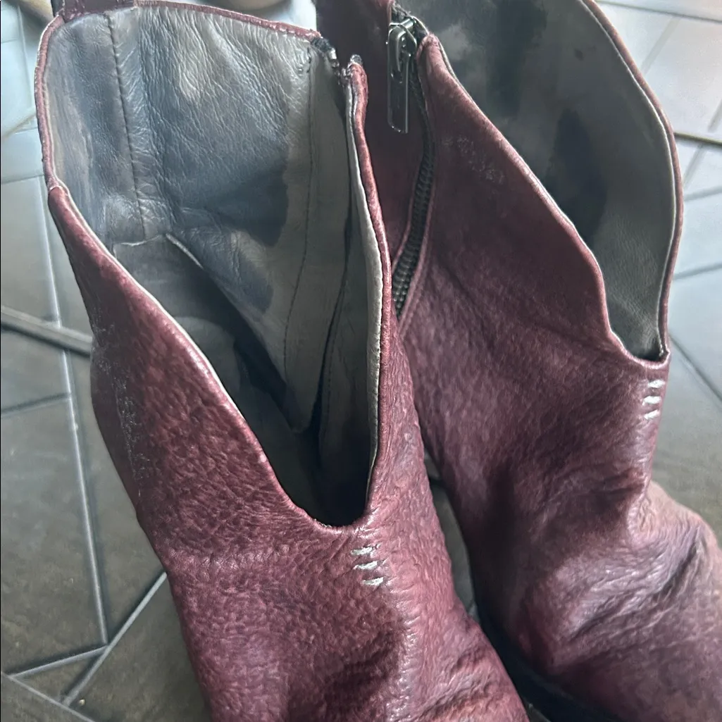 Free People Carrera Woven leather side zip ankle boots size 38 ladies gothic - Image 8