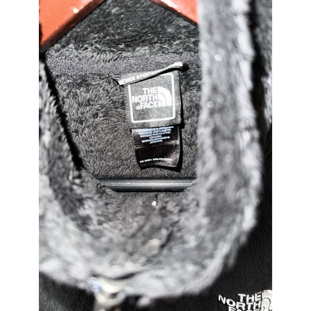 North Face Women’s SZ XS Black Fleece Teddy Osito Fuzzy Soft Sweater Zip Up EUC - Image 3