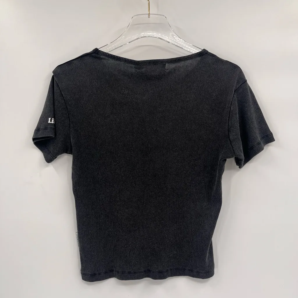 Free People The‎ Laundry Room Libra Stitch - Baby Tee - Black Snow size L NWT - Image 2