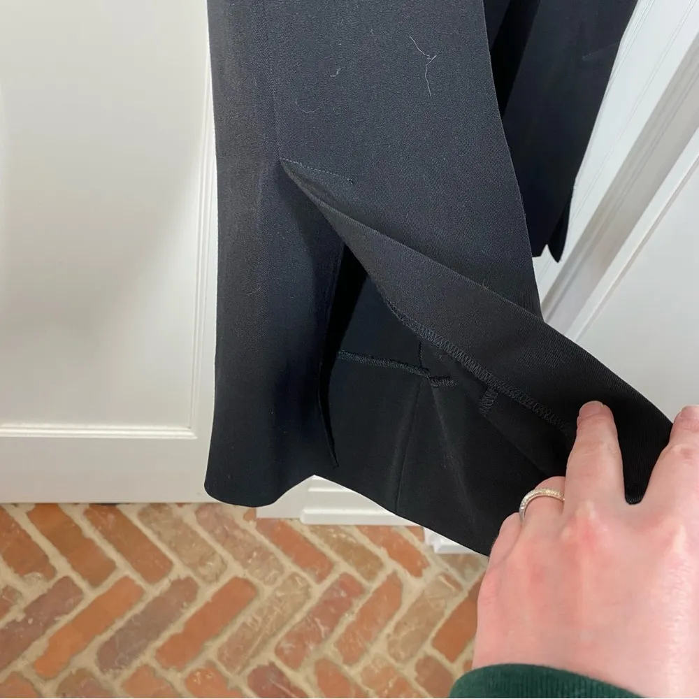 MM Lafleur Mercado Wide leg Slit ankle hem trouser pant black size 0 work office - Image 2