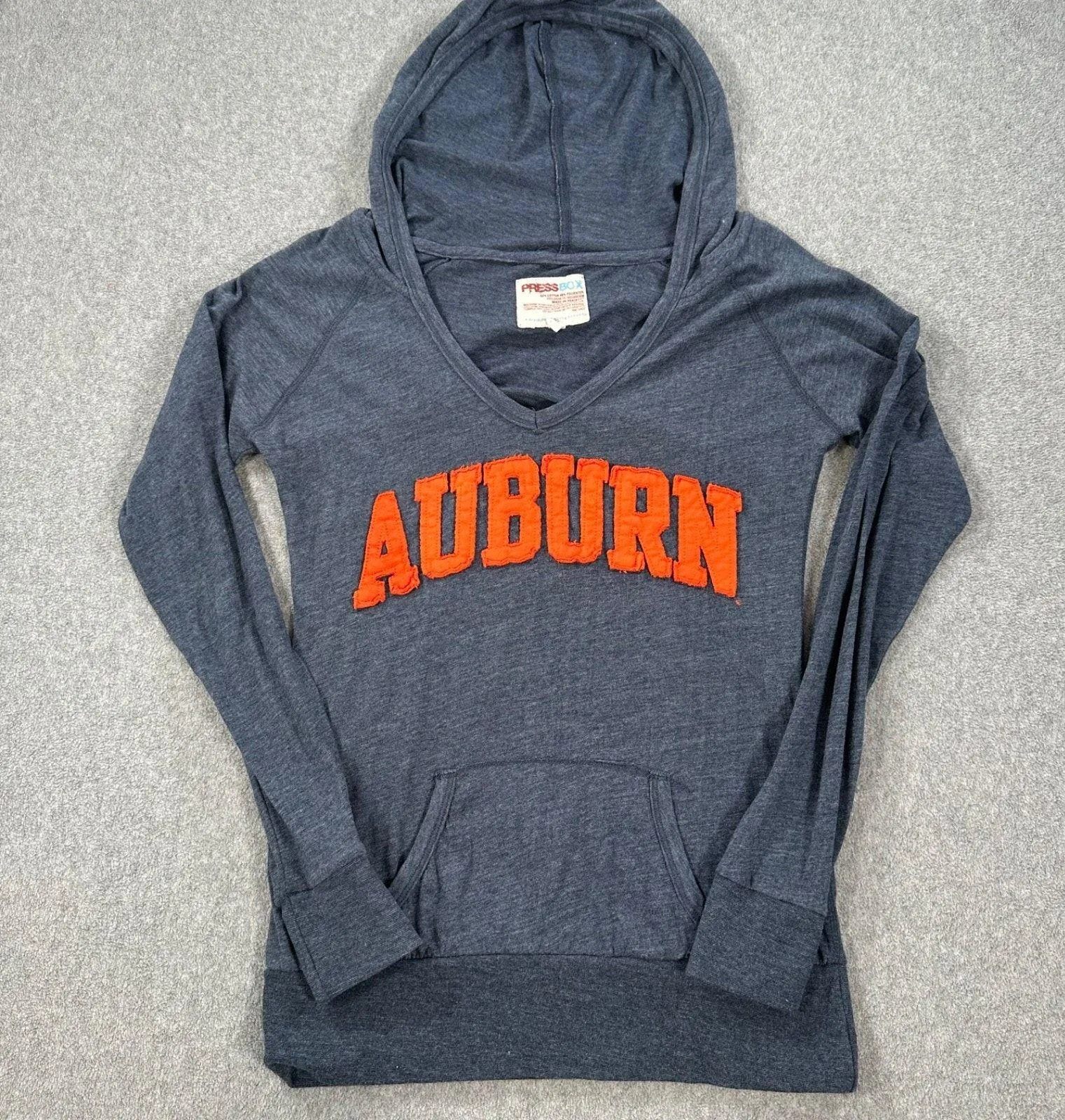 Auburn Tigers Hooded Long Sleeve Pullover Press Box Women's Medium Blue/Orange - Image 1