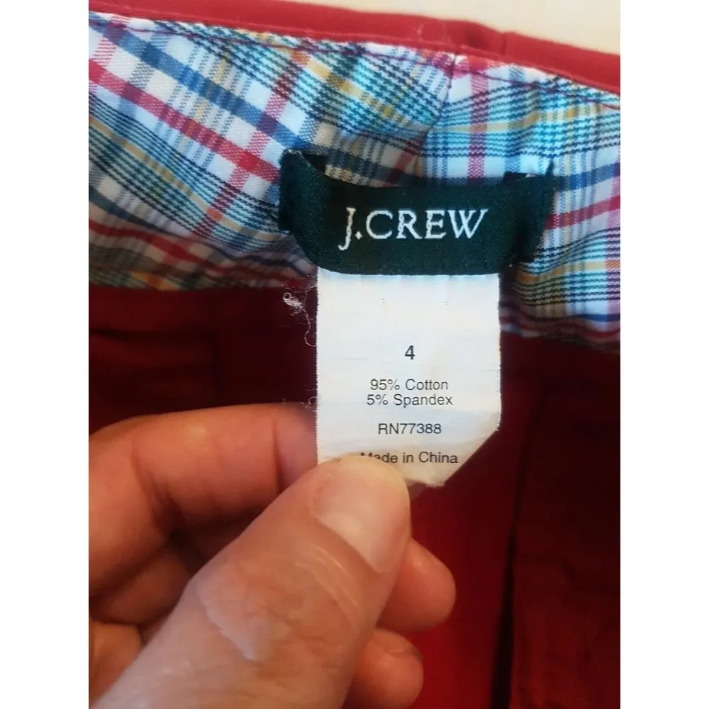 J Crew Womens Skirt Red Size 4 Mini Stretch Button Cotton Spandex Casual Pockets - Image 7