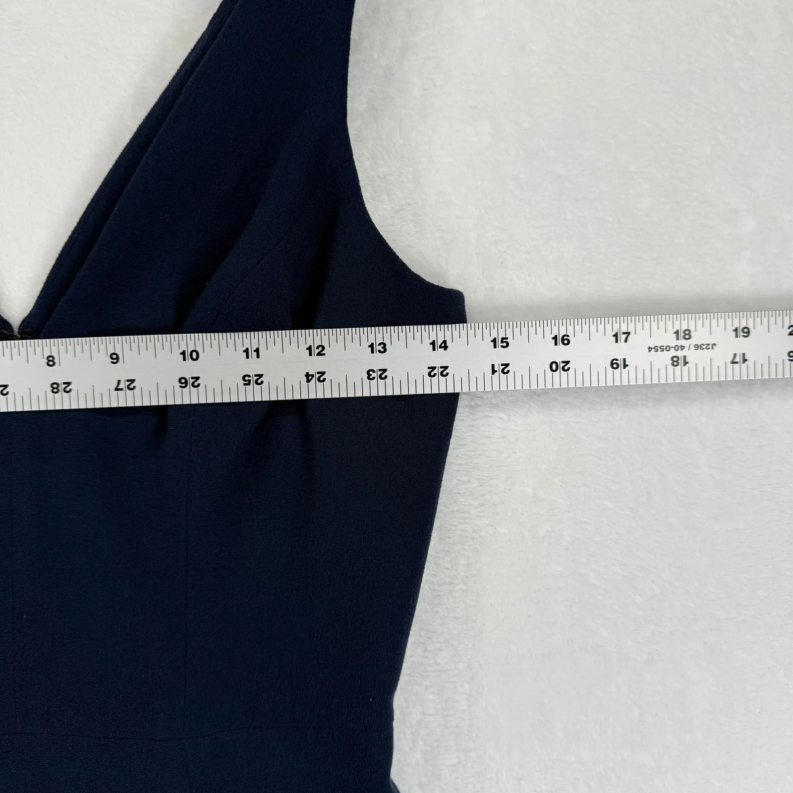 Dress The Population Navy Blue V Neck Bow Shoulder Midi Dress XS - Image 2