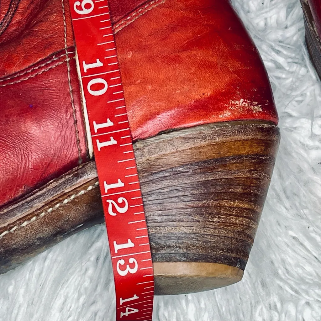 Double H western boots burnt orange heeled rounded toe cowgirl boots wide calf Size 7.5 - Image 16