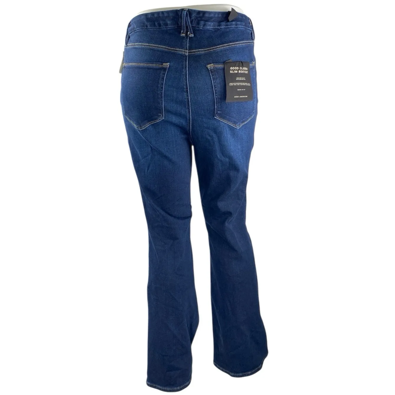 NEW Good American High Waisted Dark Wash Flared Bootcut Denim Jeans Pants Sz 20 - Image 2