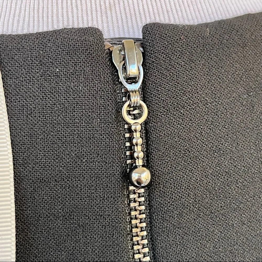 Pure Collection Black Wool Blend Tailored Short Sleeve Top Size 6 - Image 7