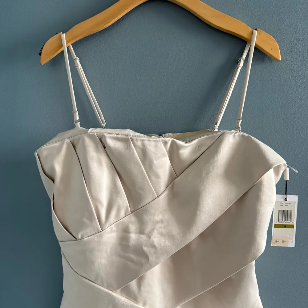 Calvin Klein Tiered Sheath Satin Dress - Image 3