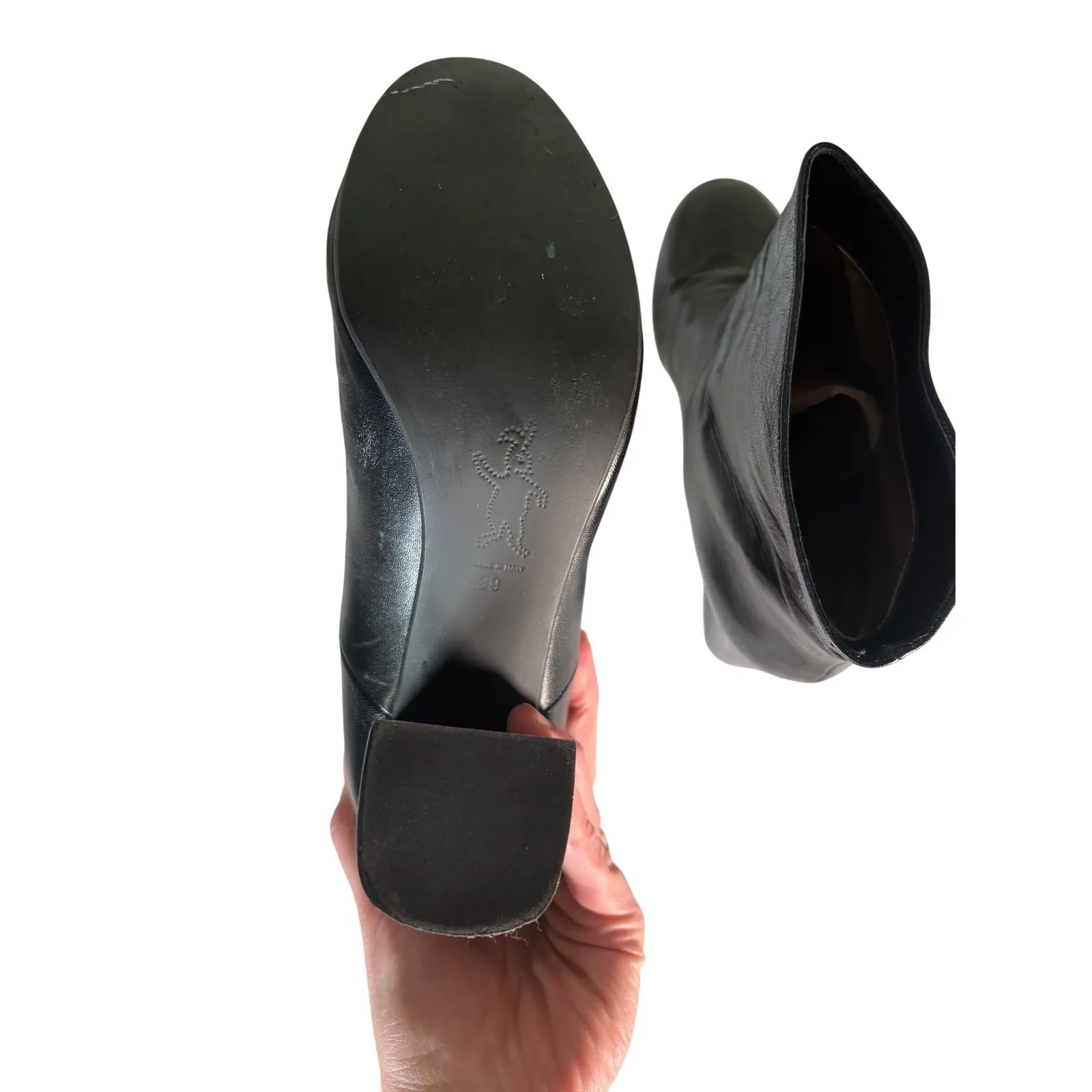 Marni Black Leather Block Heel Ankle Boots Size IT 38 size 8 - Image 12