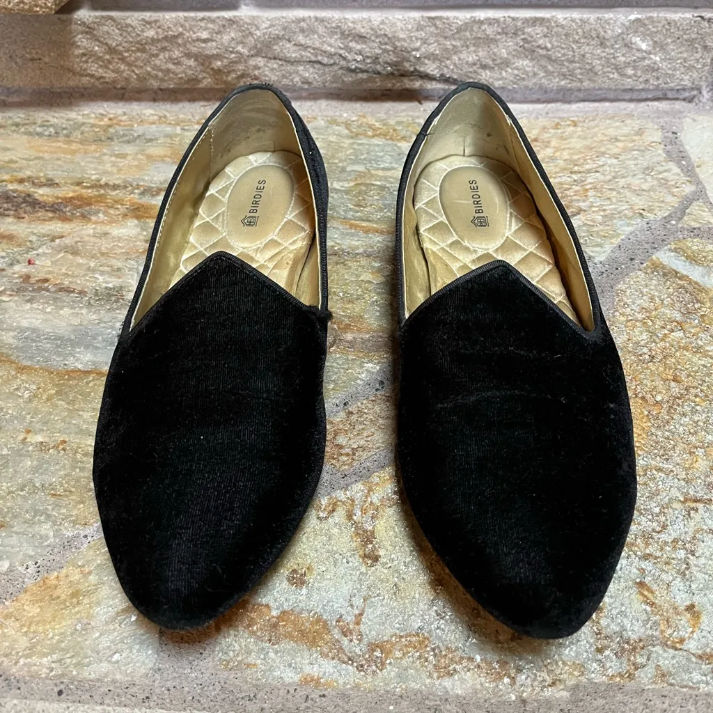 Birdies Heron flats Loafers Black Velvet Size 7.5 - Image 2