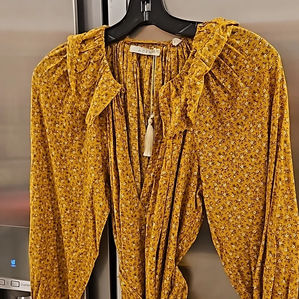 💕DOEN💕 Rory Dress ~ Peter Pan Collar Sunsoaked Foothills Floral Print XXS NWOT Yellow - Image 13