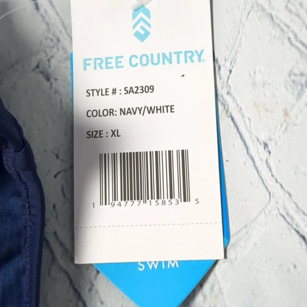 Free country navy white swim bottoms size xl - Image 2