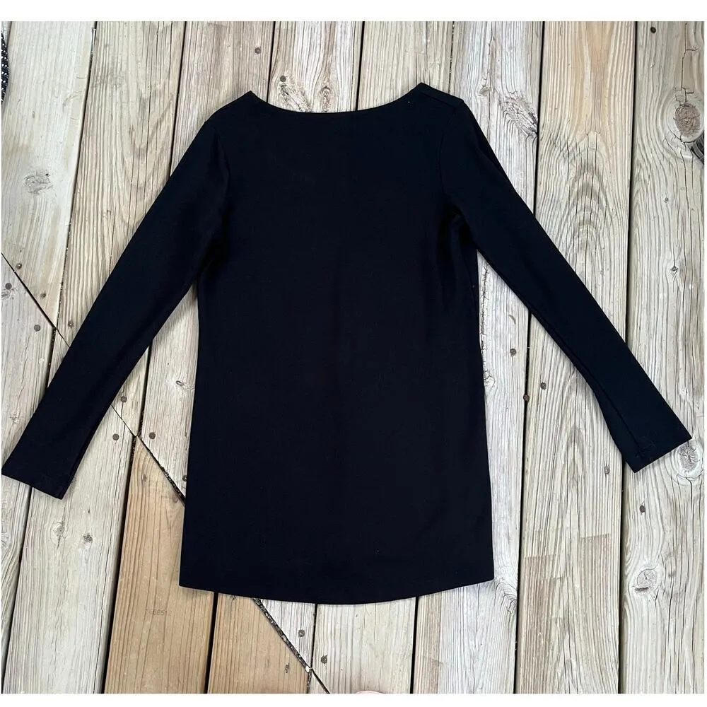 Bryn Walker Brynn Walker Women's Black Soft Knit Basic Long Sleeve Top Size S - Image 2