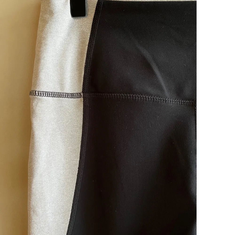 Apana Black and Gray Colorblock High Waist Athletic Leggings Activewear 7/8 M - Image 6