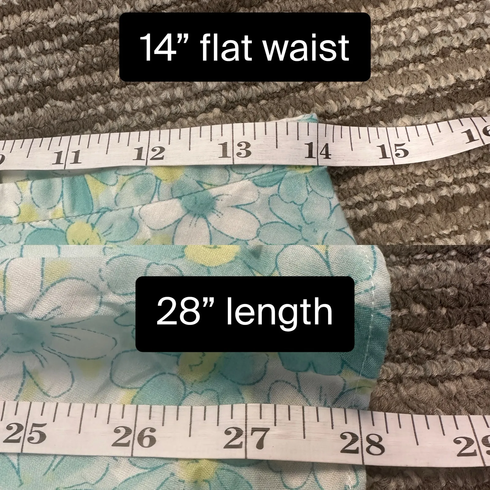 Tyler Boe Aqua Daisy Floral Midi Skirt Cottage Fairy Coastal Granddaughter Sz 8 Blue - Image 10